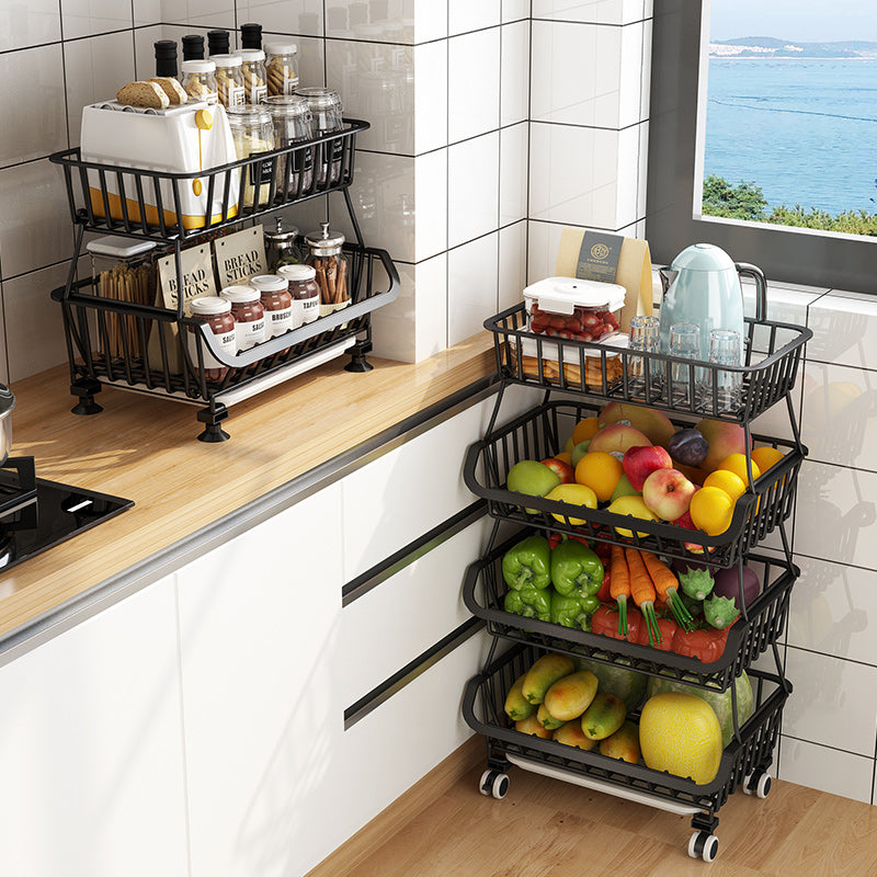 Kitchen Fruit Basket Multi Layers Steel Wire Durable Kitchen Shelf Storage