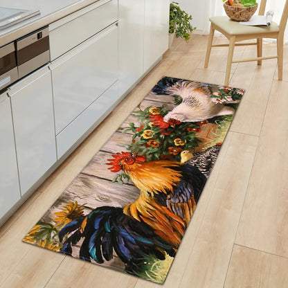 Rooster Kitchen Mat – Non-Slip Carpet Floor Mats for Stylish Kitchen Décor