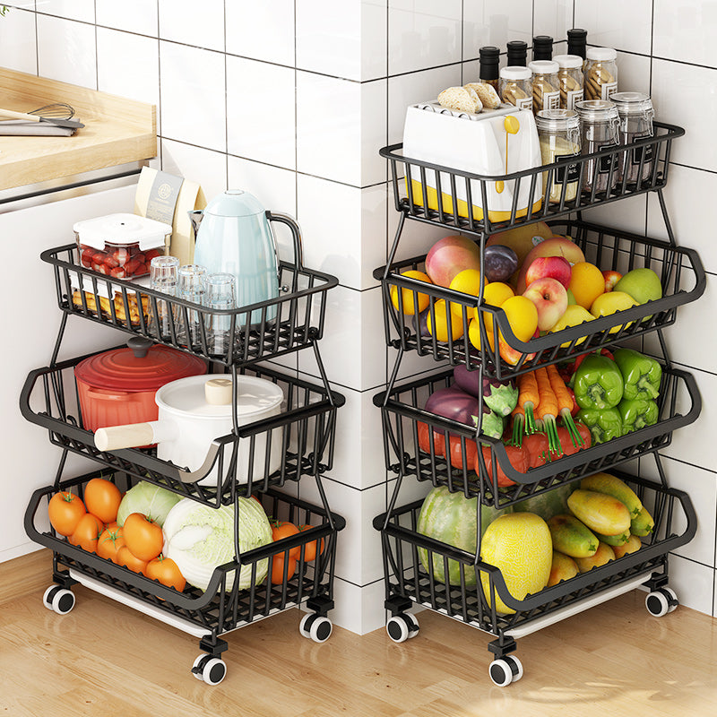 Kitchen Fruit Basket Multi Layers Steel Wire Durable Kitchen Shelf Storage