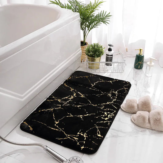 Black and White Pattern Bath Mat – Super Soft, Absorbent & Non-Slip