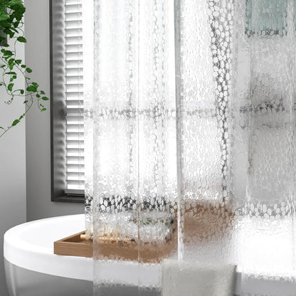 Shower Curtain with Transparent Lining – Waterproof Durable Bathroom Shower Protection