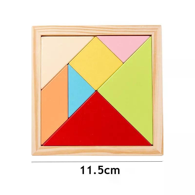 3D Wooden Animal Jigsaw Puzzle – Colorful Montessori Toy for Kids, Educational Pattern Learning