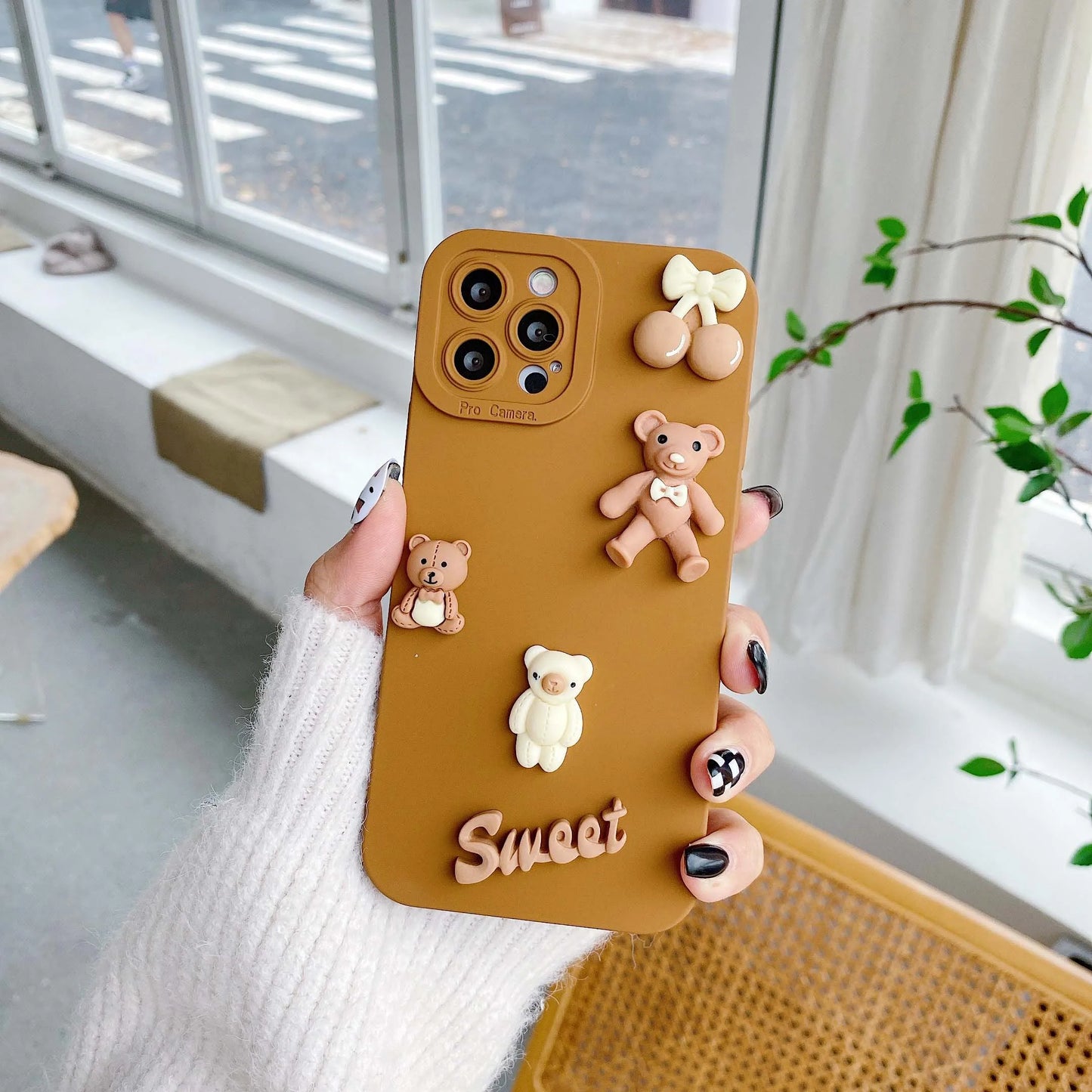 Fundas para iPhone 11 12 13 14 15 Pro Max X XR XS Max 7 8 6 6s Plus Se 2020 con diseño de osos