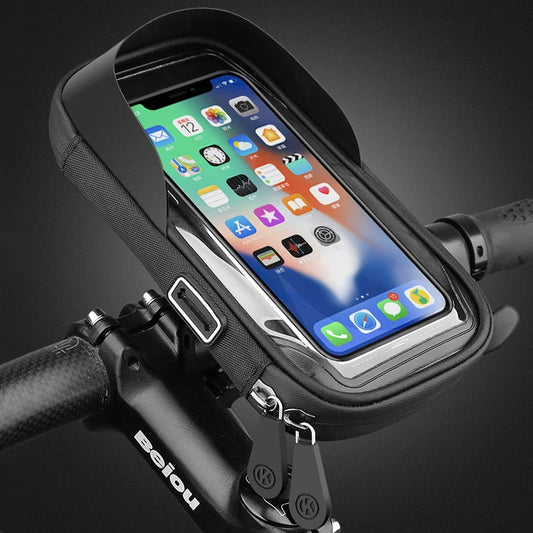 Waterproof Bike Phone Mount Case - Motorcycle Handlebar Holder Stand