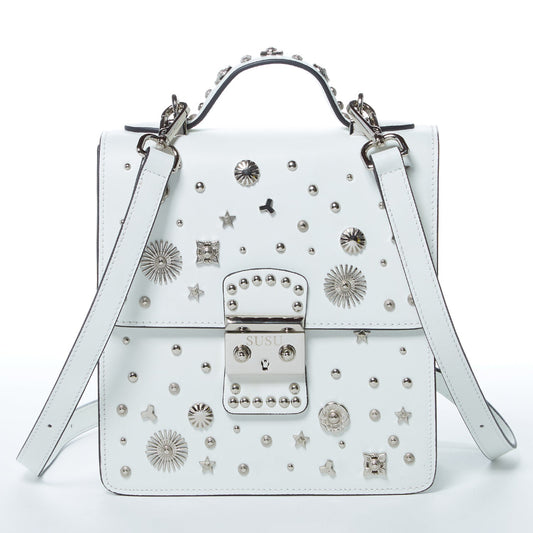 The Hollywood Leather Backpack Purse – White Designer Backpack, Chic & Functional