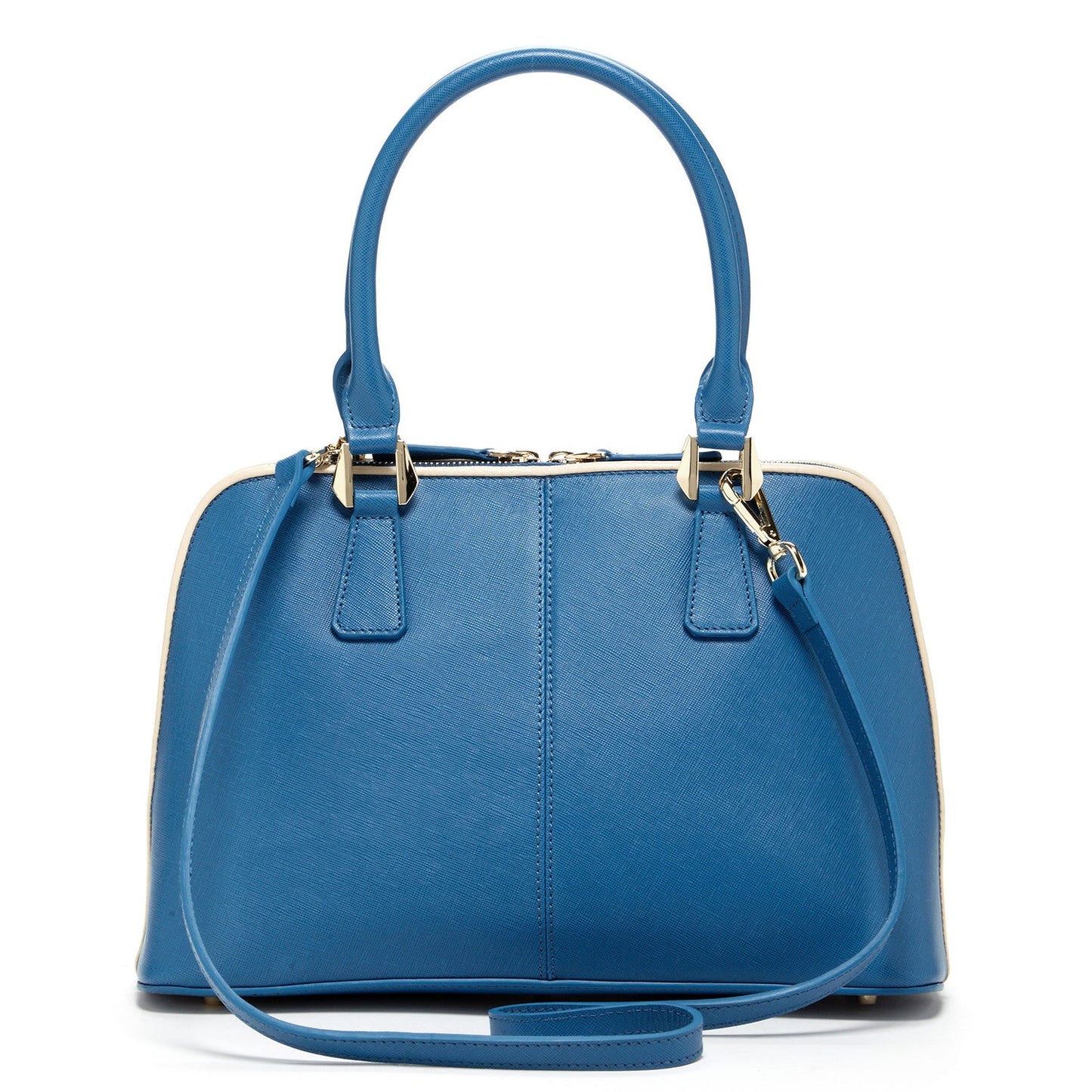 Melissa Blue Saffiano Leather Satchel Bag – Elegant & Timeless Luxury