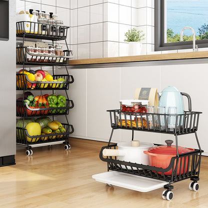 Kitchen Fruit Basket Multi Layers Steel Wire Durable Kitchen Shelf Storage