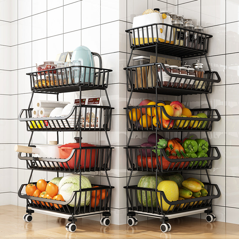 Kitchen Fruit Basket Multi Layers Steel Wire Durable Kitchen Shelf Storage