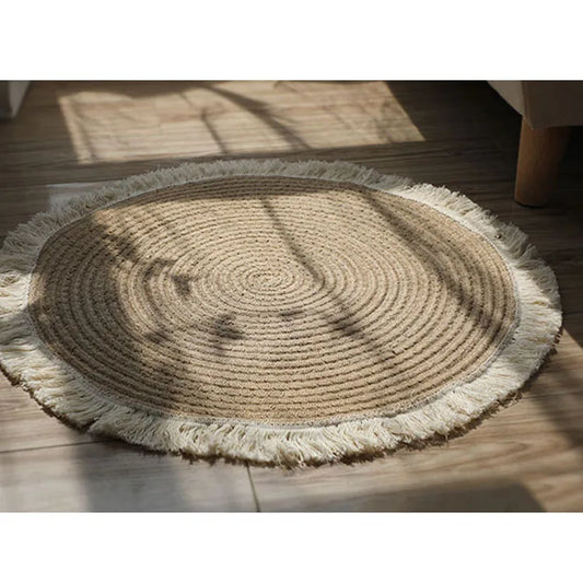 Natural Jute Carpet Hand-Made Rattan Grass Area Rugs