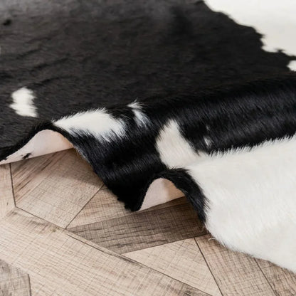 Imitation Cow Print Rug | Black & White Faux Animal Skin Rugs