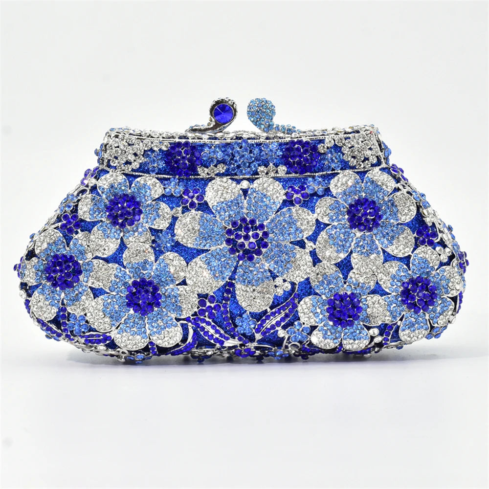 Crystal Bridal Wedding Bag Purses Flower Shape Luxury Handbags