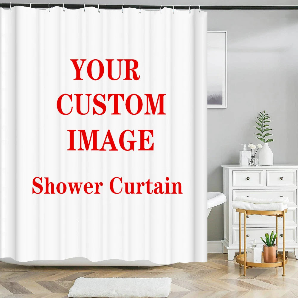 Custom Shower Bath Set - Waterproof Personalized Photo Shower Curtain, Bath Mats & Toilet Covers