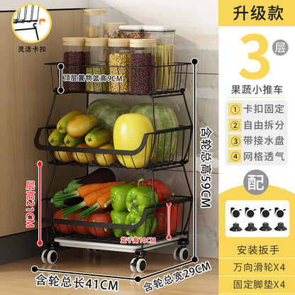 Kitchen Fruit Basket Multi Layers Steel Wire Durable Kitchen Shelf Storage