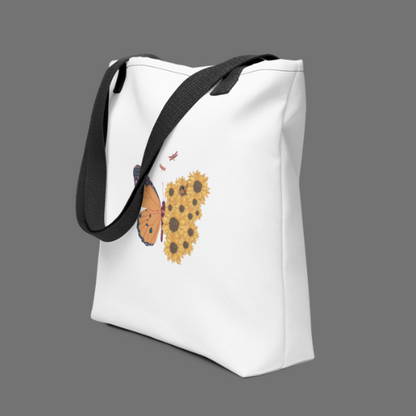 Designer Tote Bag with Three Color Handles – Unique Art, Stylish & Functional