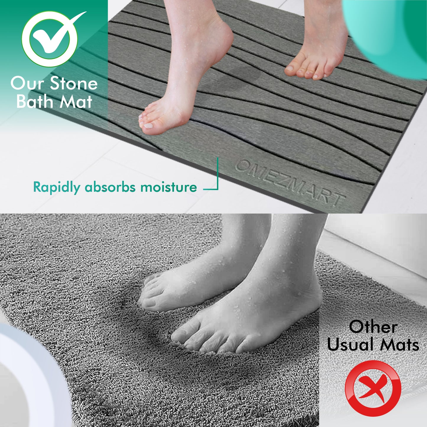 OMEZMART Stone Bath Mat