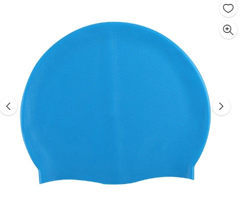 OM Kids Swim Cap for Age 4-14, Durable Silicone Swimming Cap for Boys Girls Youths (Blue)