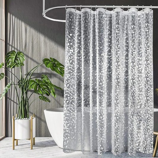 Shower Curtain with Transparent Lining – Waterproof Durable Bathroom Shower Protection