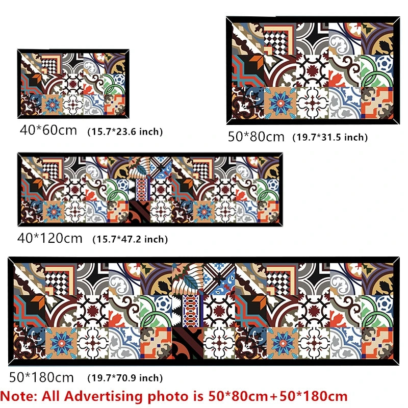 Ethnic Printed Kitchen Mat Set - Non-Slip, Durable, and Stylish Comfort