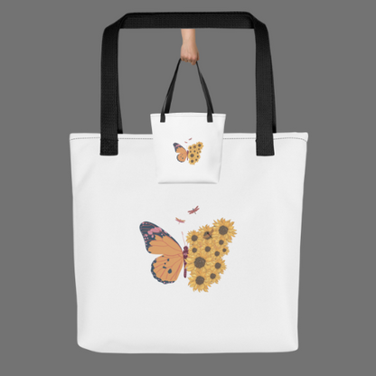 Designer Tote Bag with Three Color Handles – Unique Art, Stylish & Functional