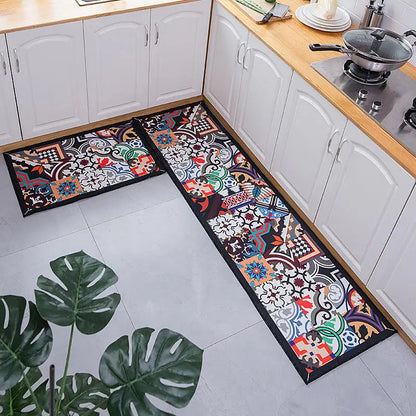 Ethnic Printed Kitchen Mat Set - Non-Slip, Durable, and Stylish Comfort