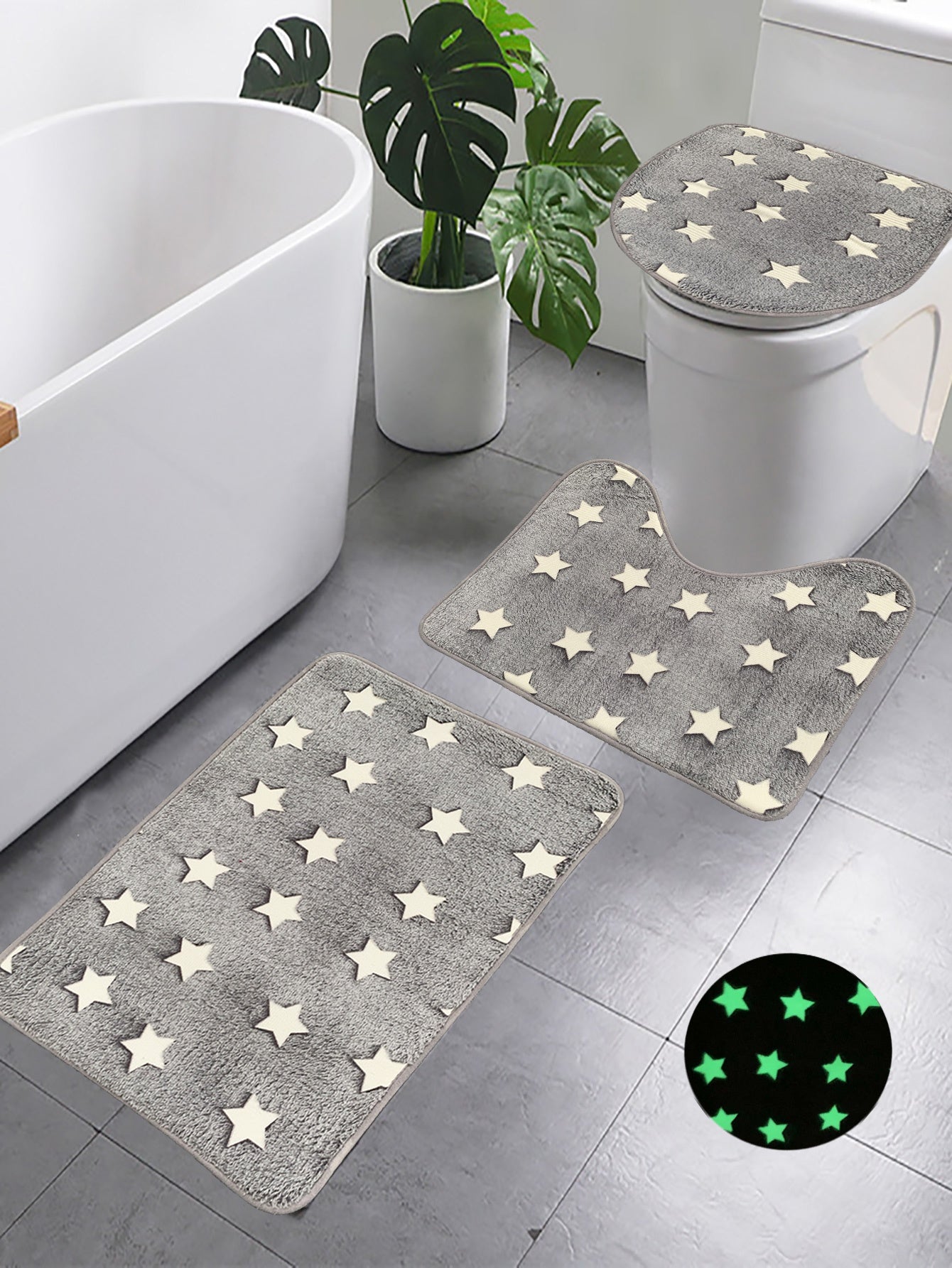 Microfiber Bath Mats for Bathroom – Non-Slip, Washable, Glow in the Dark & Plush