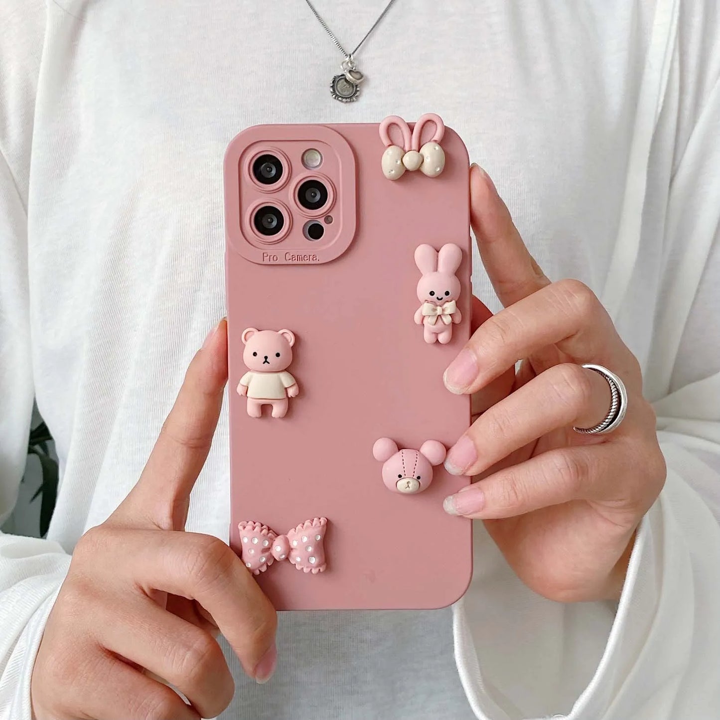 Fundas para iPhone 11 12 13 14 15 Pro Max X XR XS Max 7 8 6 6s Plus Se 2020 con diseño de osos