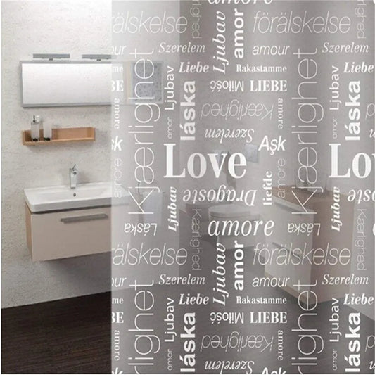 Valentine LOVE Bath Shower Curtains with Hooks - Romantic Bathroom Decor