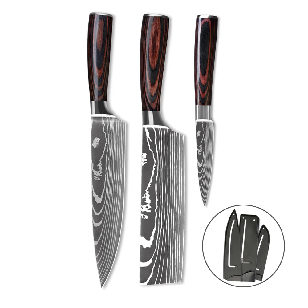 Damascus Stainless Steel Kitchen 6 Pcs Knife Set | Precision & Style