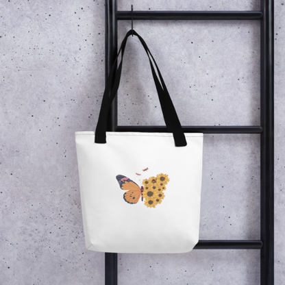 Designer Tote Bag with Three Color Handles – Unique Art, Stylish & Functional