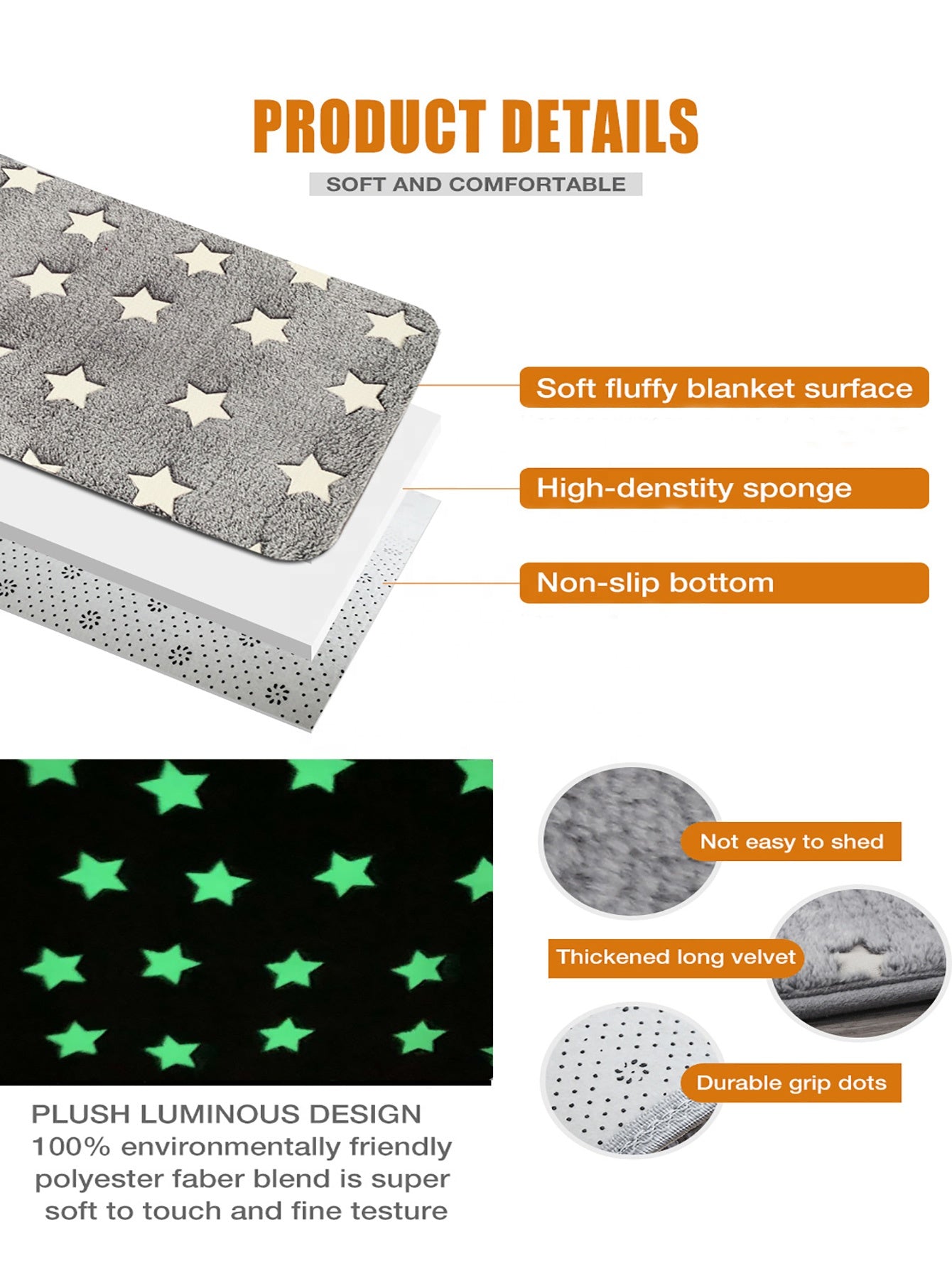 Microfiber Bath Mats for Bathroom – Non-Slip, Washable, Glow in the Dark & Plush