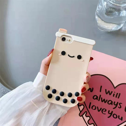 Stylish Cool Milk Tea Cup Silicone Case for iPhone - Fun & Protective