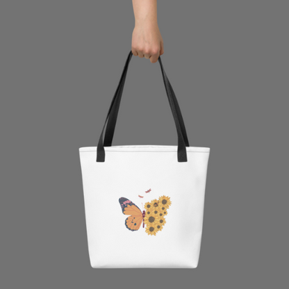 Designer Tote Bag with Three Color Handles – Unique Art, Stylish & Functional