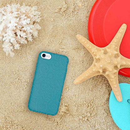 Ocean Turtle -  Biodegradable Phone Case - Ocean Blue and Black