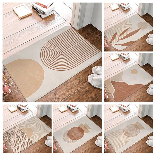 Anti-Slip Bath Mat Rug Shower Door Kitchen Bedroom Entrance Abstract Modern