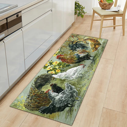 Rooster Kitchen Mat – Non-Slip Carpet Floor Mats for Stylish Kitchen Décor